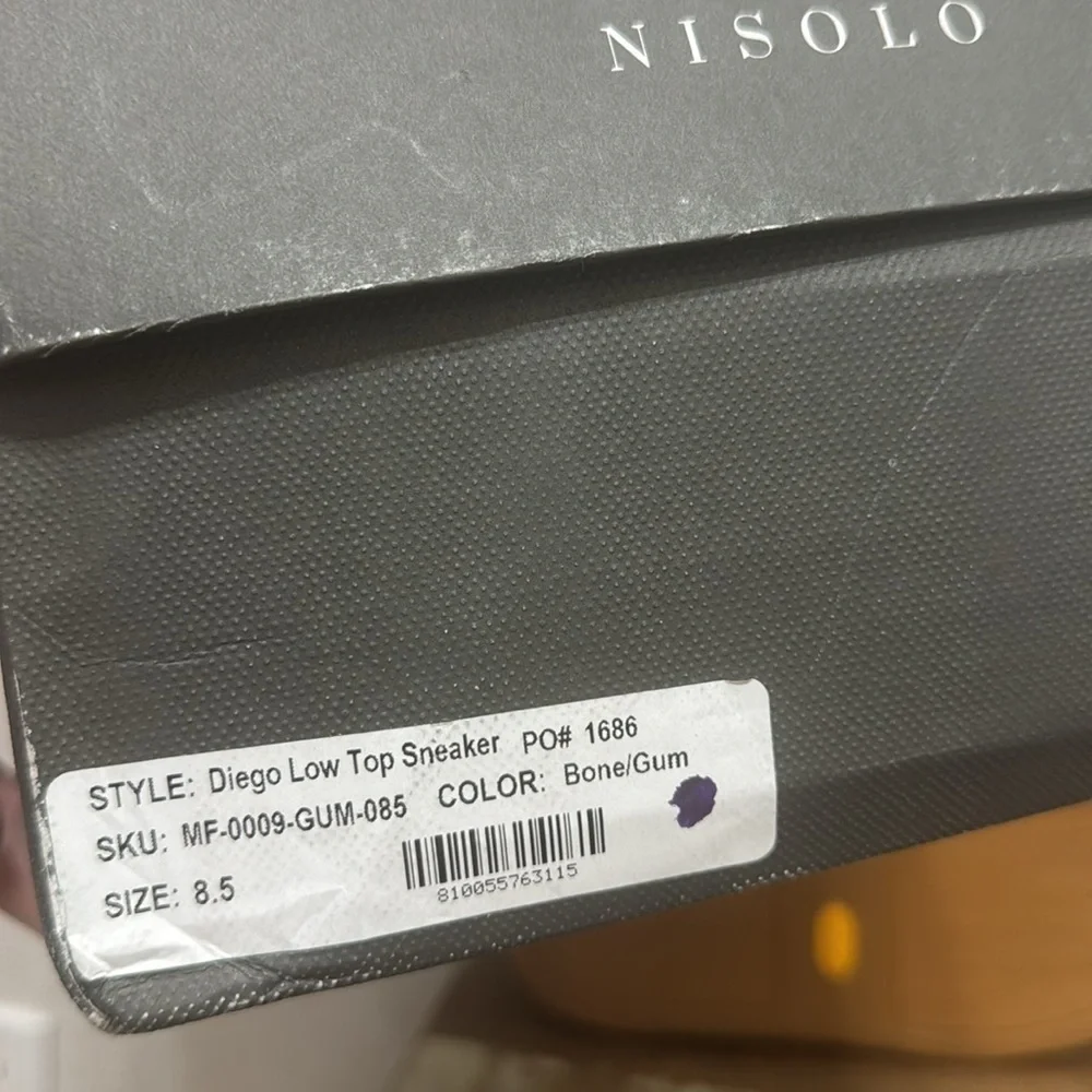 Nisolo Diego Low Top Leather Sneaker Bone Size 8.5